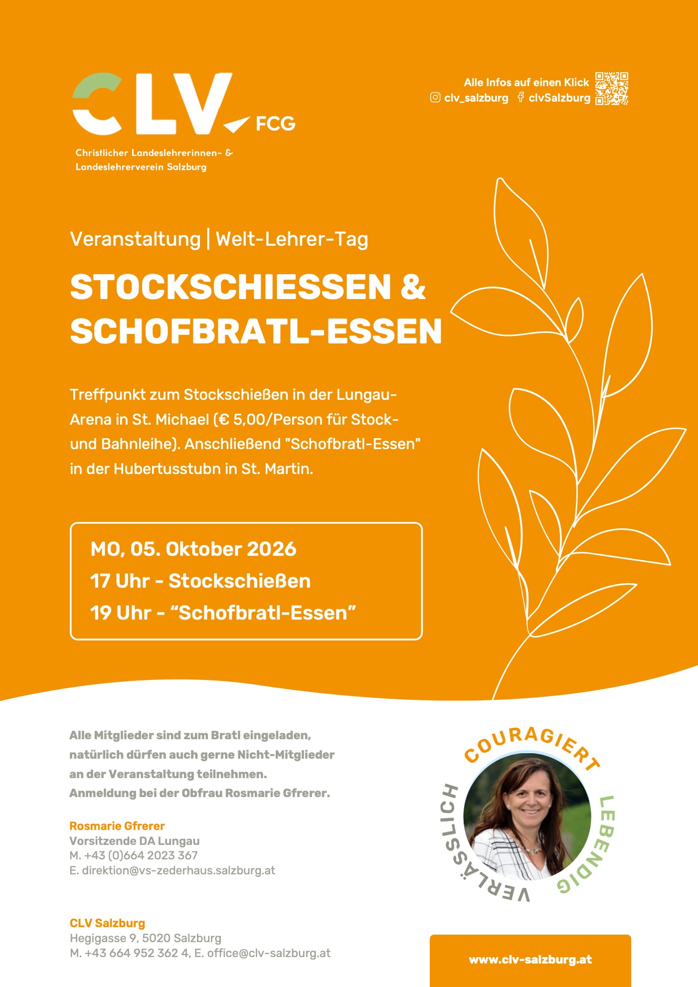 Plakat: Stockschießen & Schofbratl-Essen